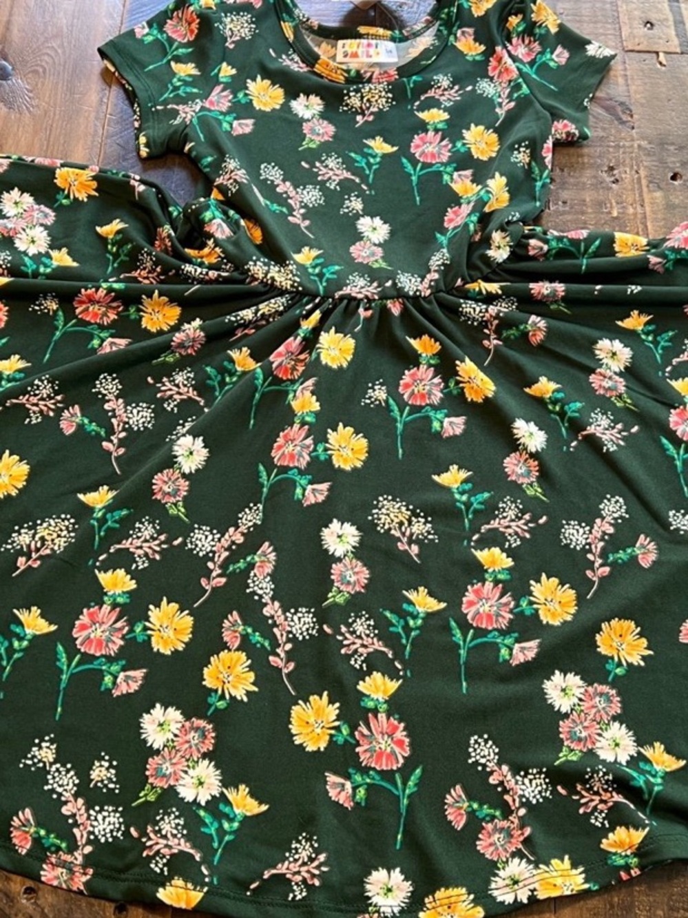 Dot Dot Smile size 5/6 girls Cap sleeve floral twirl dress New